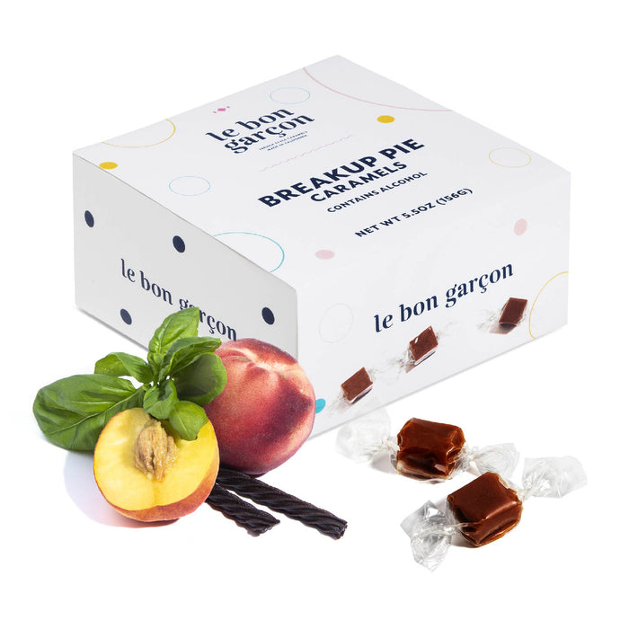 Small box of Peach caramels.  Made with organic dairy.