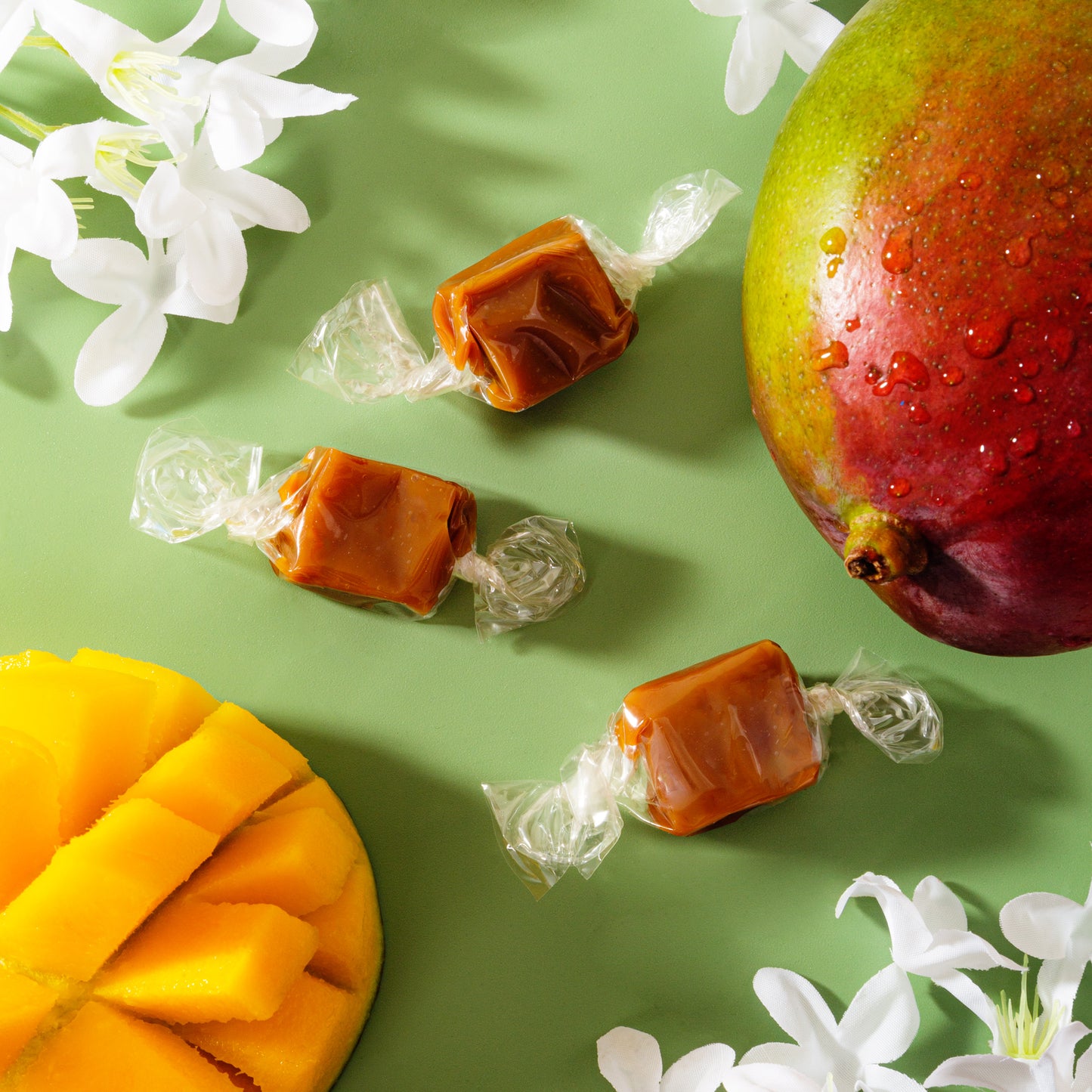 Jasmine Mango Caramels made with fresh mango