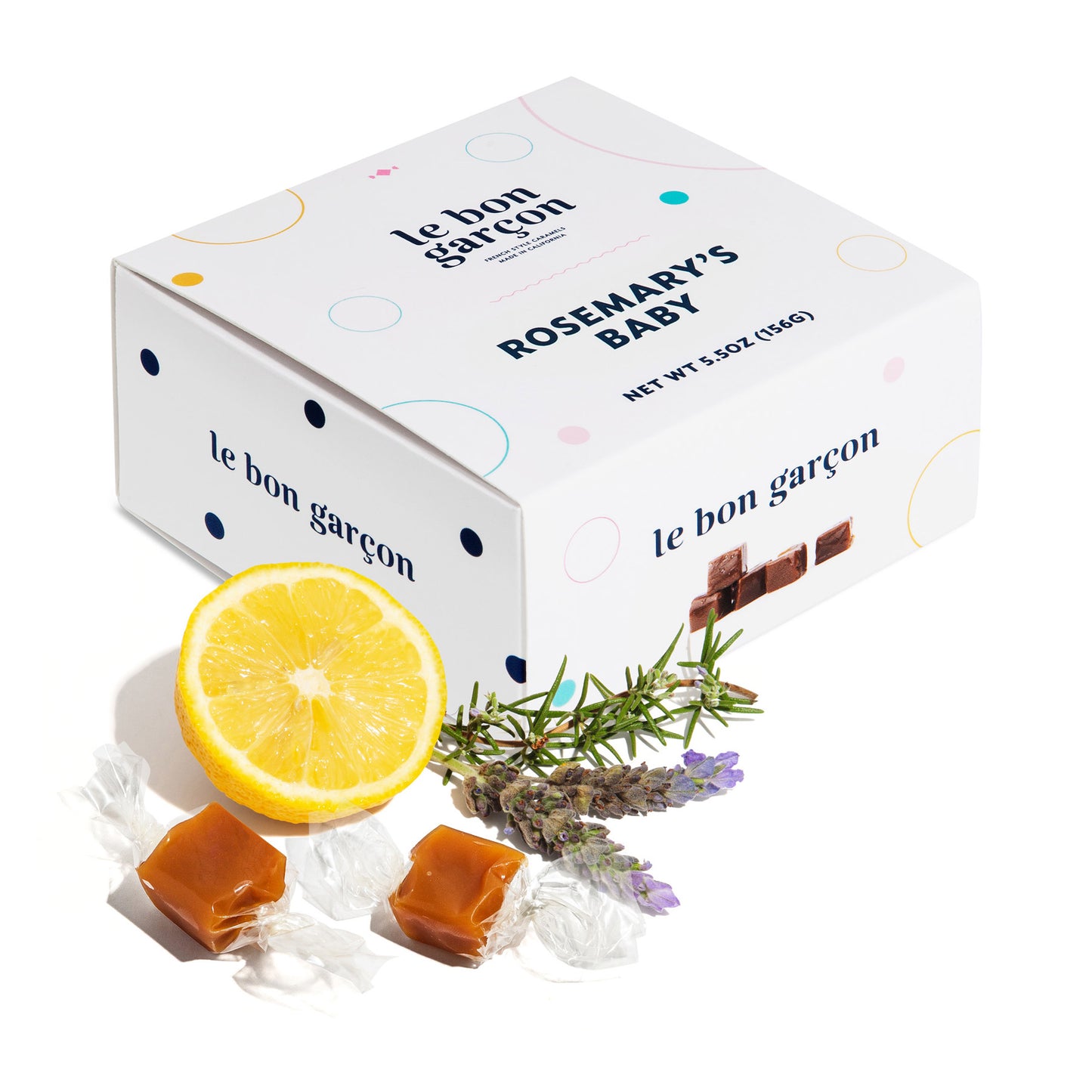 Lemon, rosemary and lavender caramels